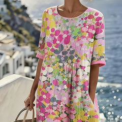 Elena floral midi dress, detail view