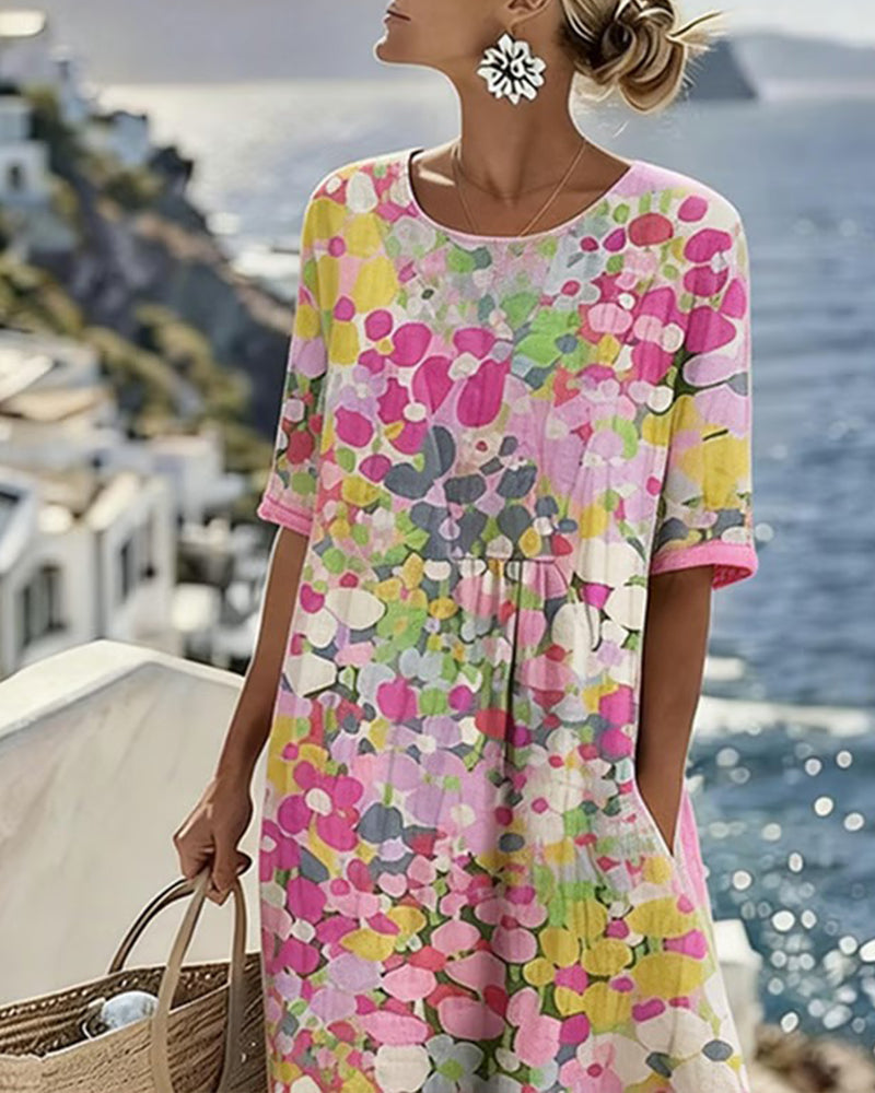 Elena floral midi dress, detail view
