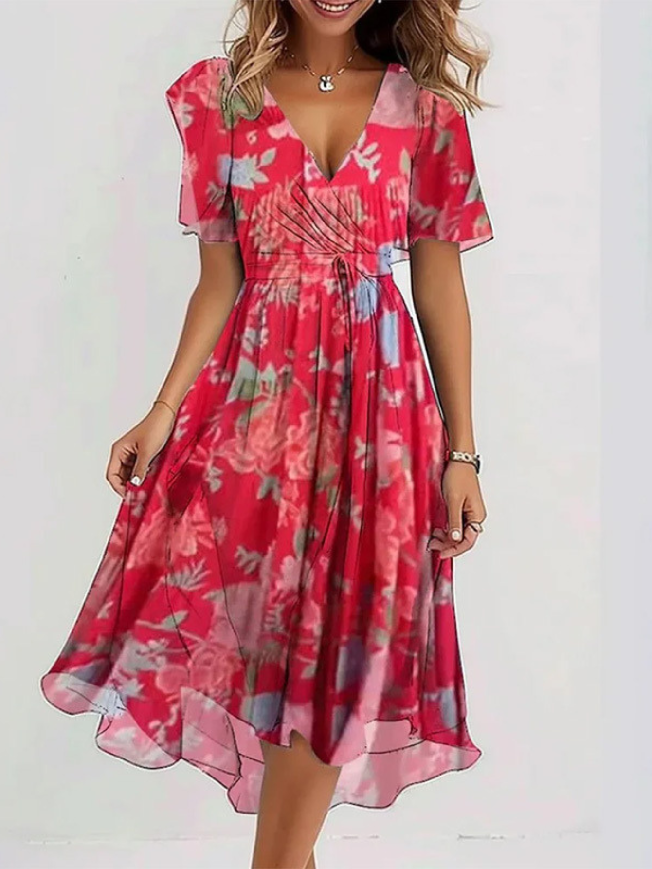 Amelia | Vibrant Boho Midi Dress