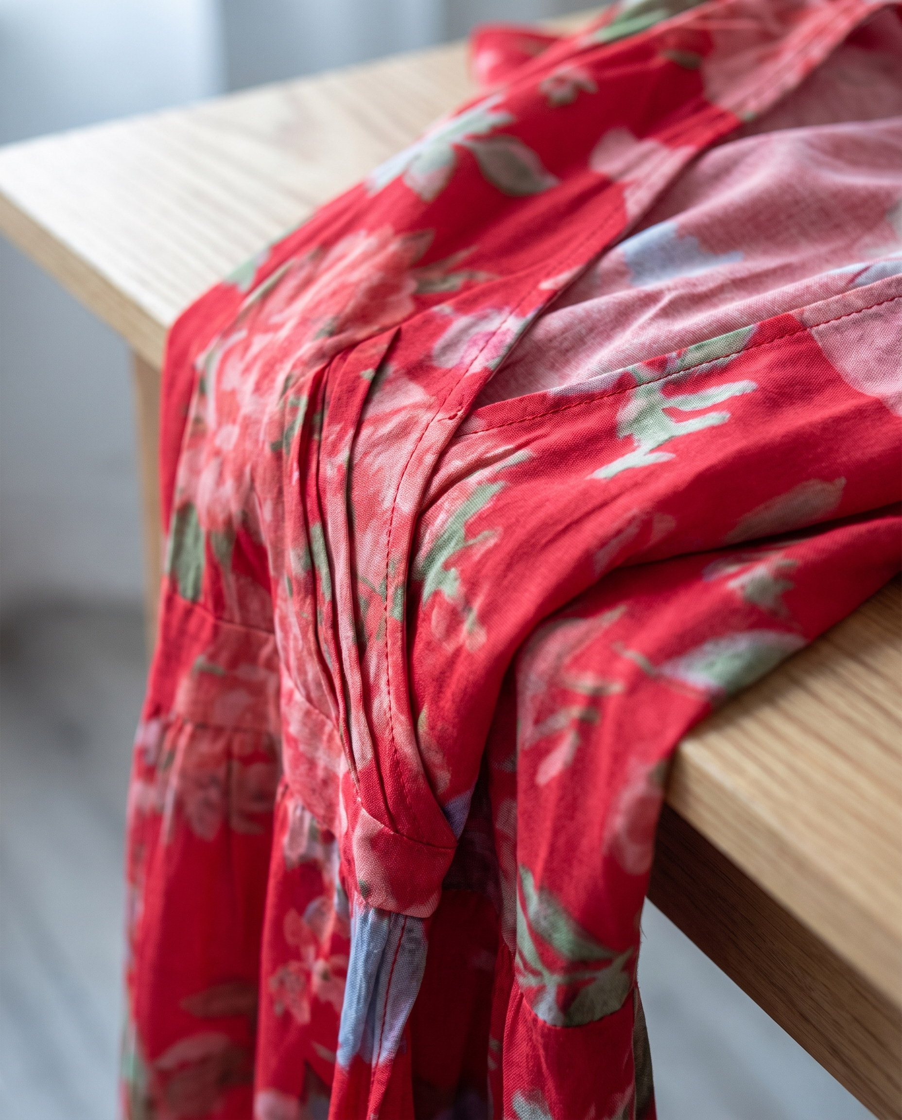 Close-up detail of the Lavina Vibrant Boho Midi Dress fabric and print
