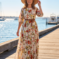 Odelia floral maxi dress - lifestyle waterfront