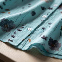 Alisa blouse fabric and button detail