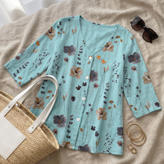 Alisa blouse styled flat-lay with accessories