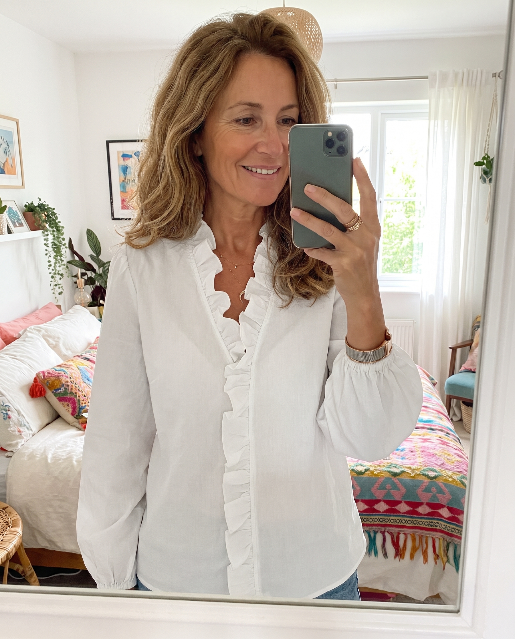 Isadora blouse mirror selfie