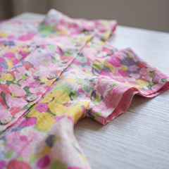 Elena floral midi dress fabric and print detail