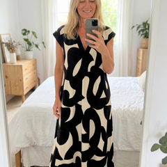 Ella Bold Print Maxi Dress real-life mirror photo