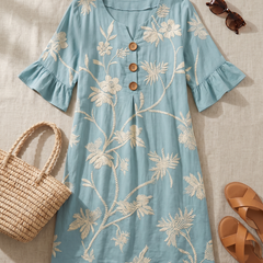 Hope floral print dress styled flat-lay