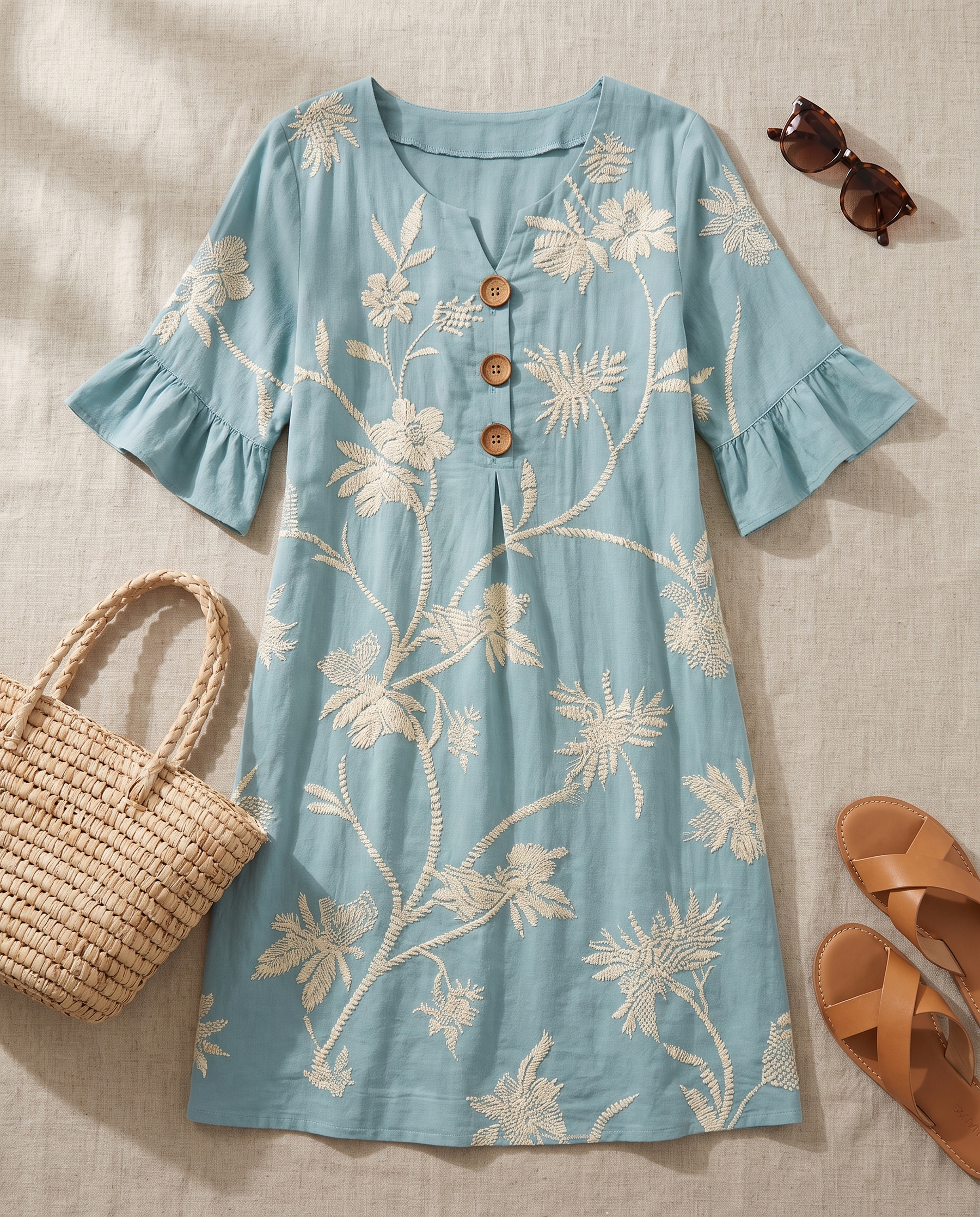 Hope floral print dress styled flat-lay