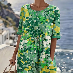 Elena floral midi dress, detail view