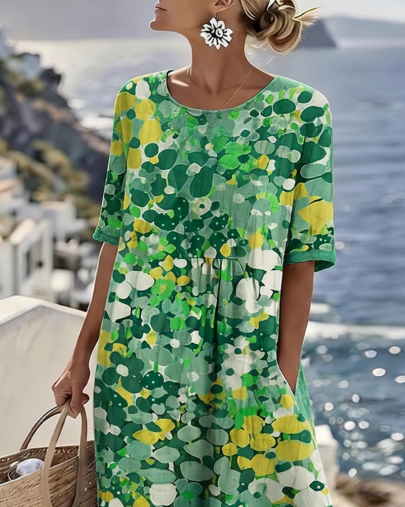 Elena floral midi dress, detail view