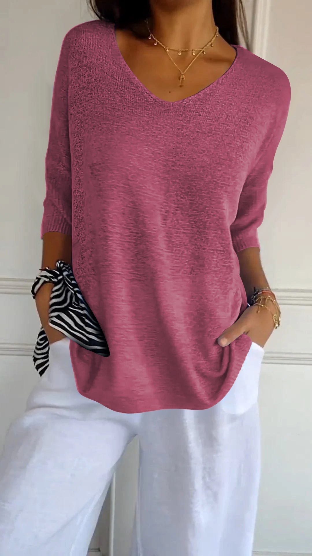 Delphine | Casual V-Neck Top