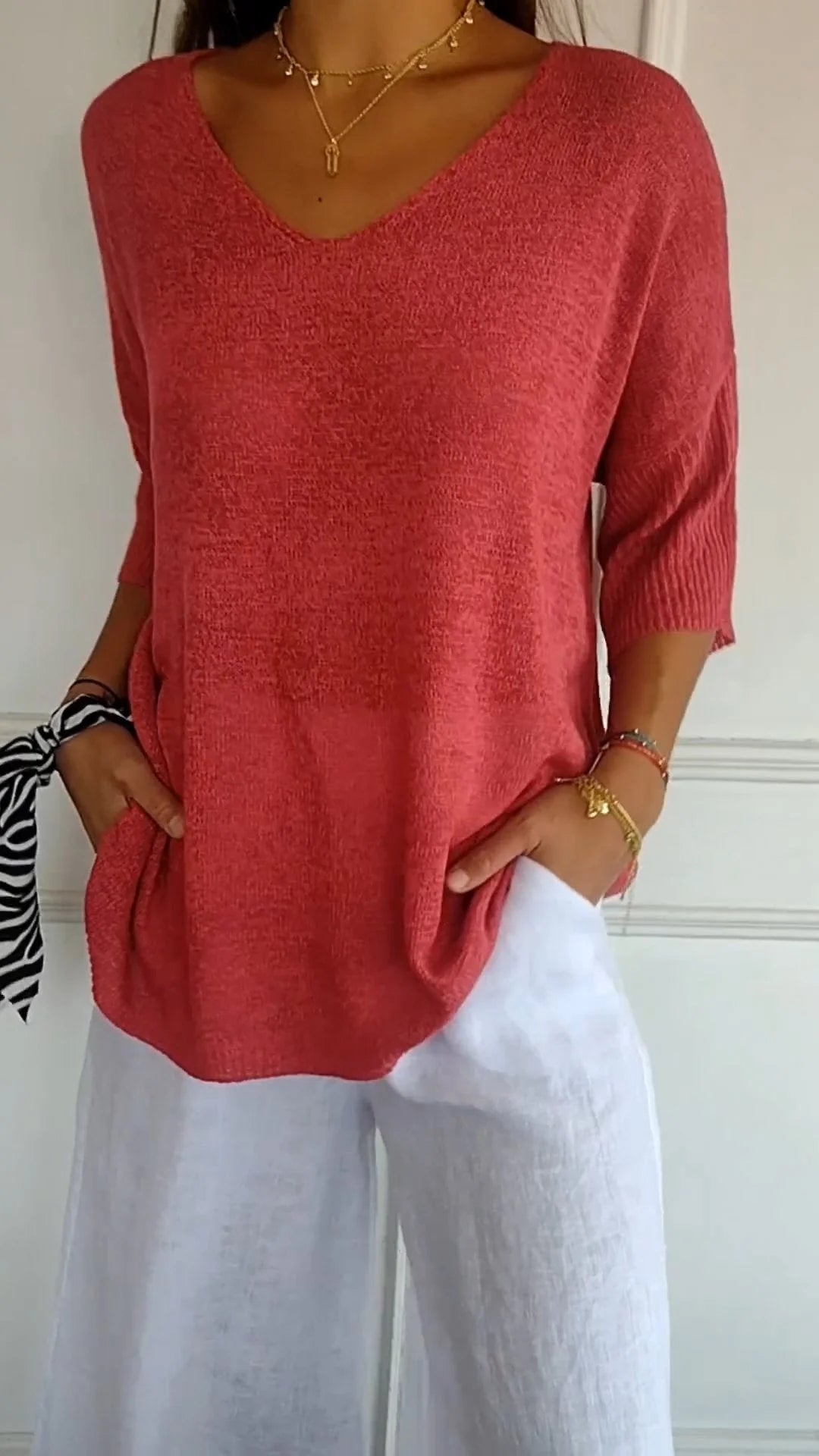 Delphine | Casual V-Neck Top