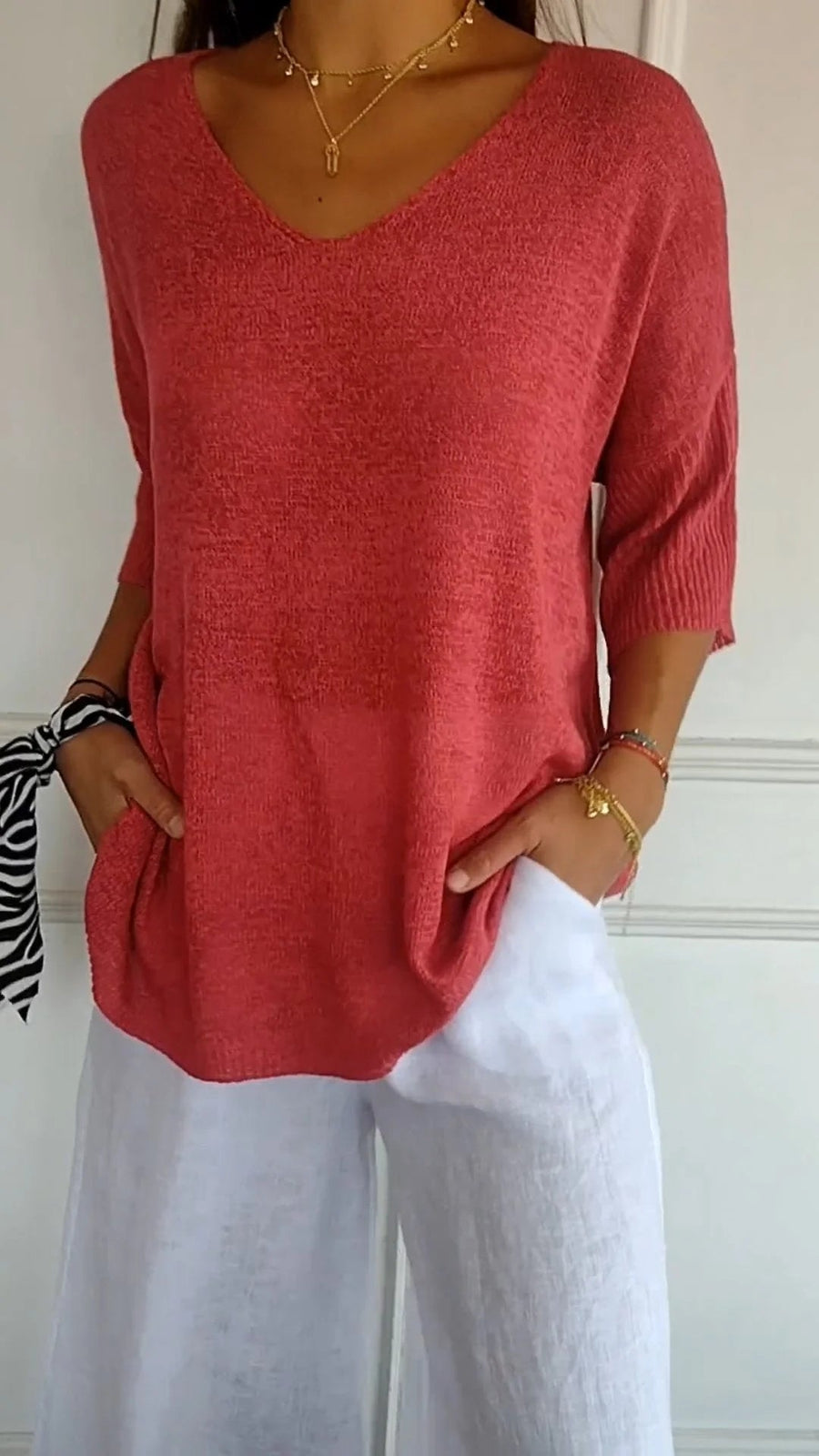 Delphine | Casual V-Neck Top