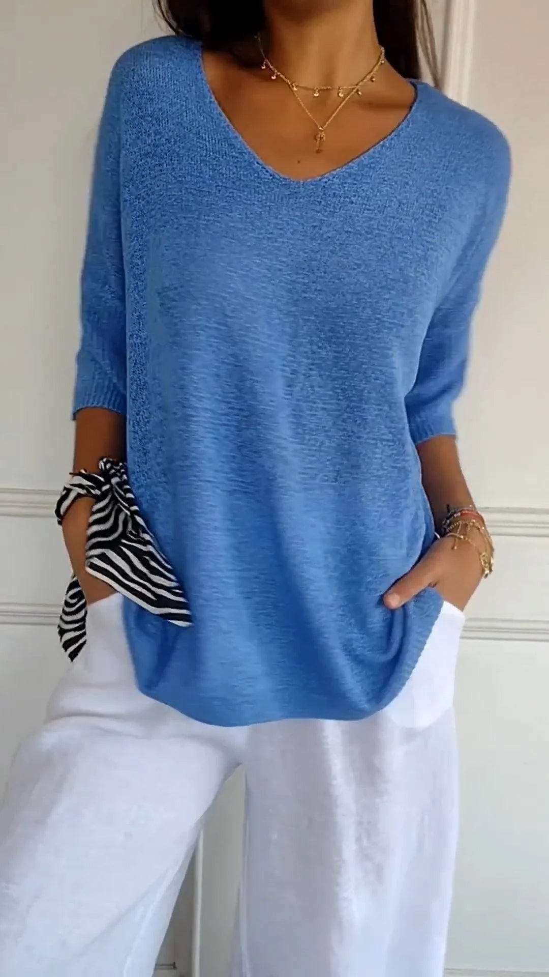Delphine | Casual V-Neck Top