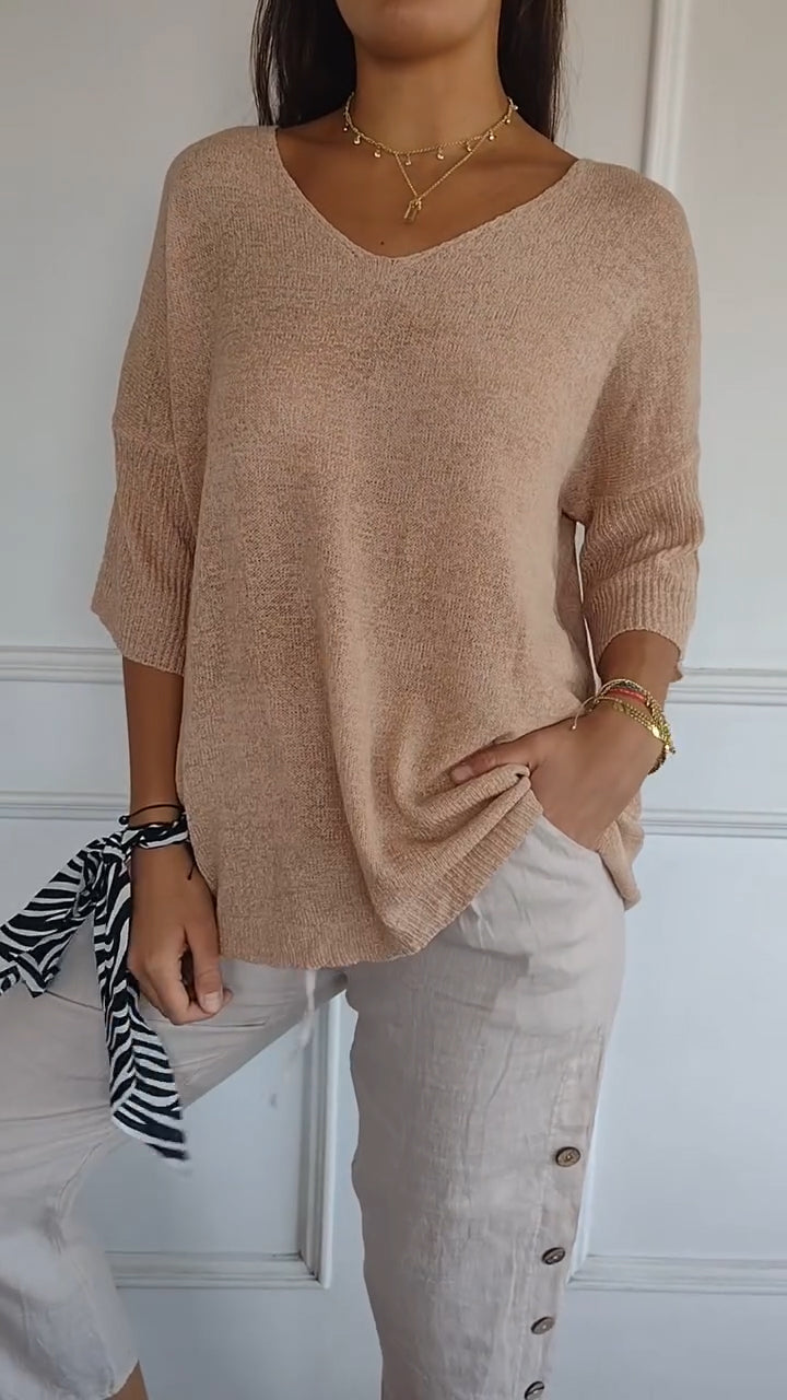 Delphine | Casual V-Neck Top