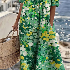 Elena floral midi dress, detail view