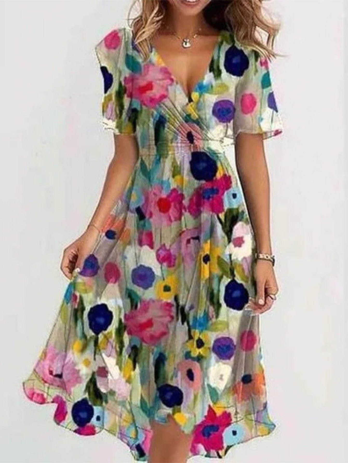 Amelia | Vibrant Boho Midi Dress