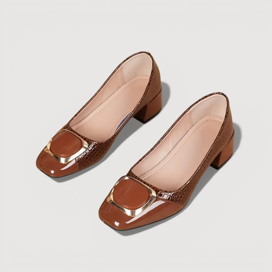 Rosalie | Croco Block Heels