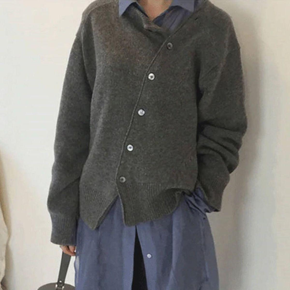 Marguerite | Asymmetric Button Cardigan