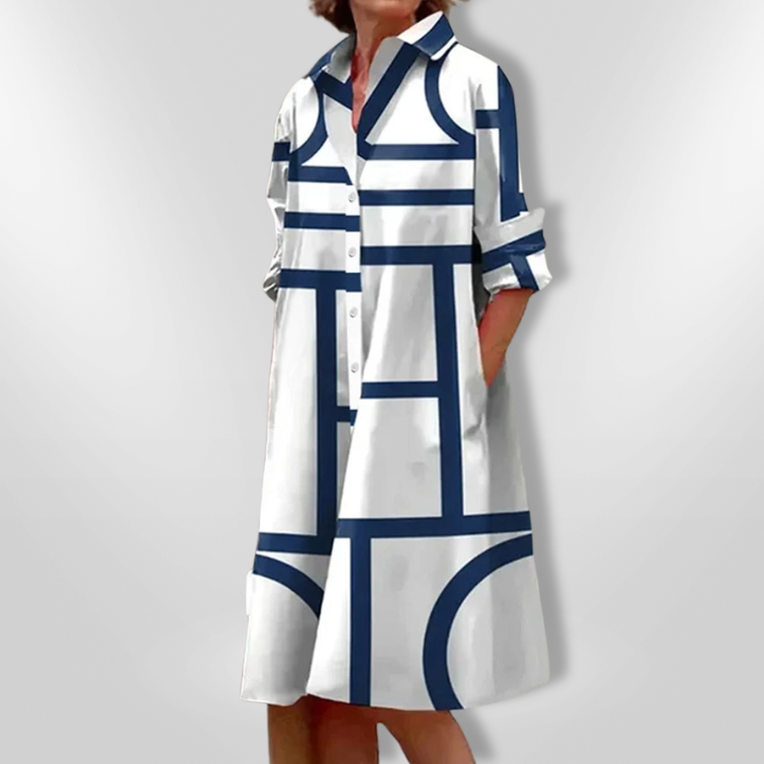 Danielle | Elegant Geometric Midi Dress