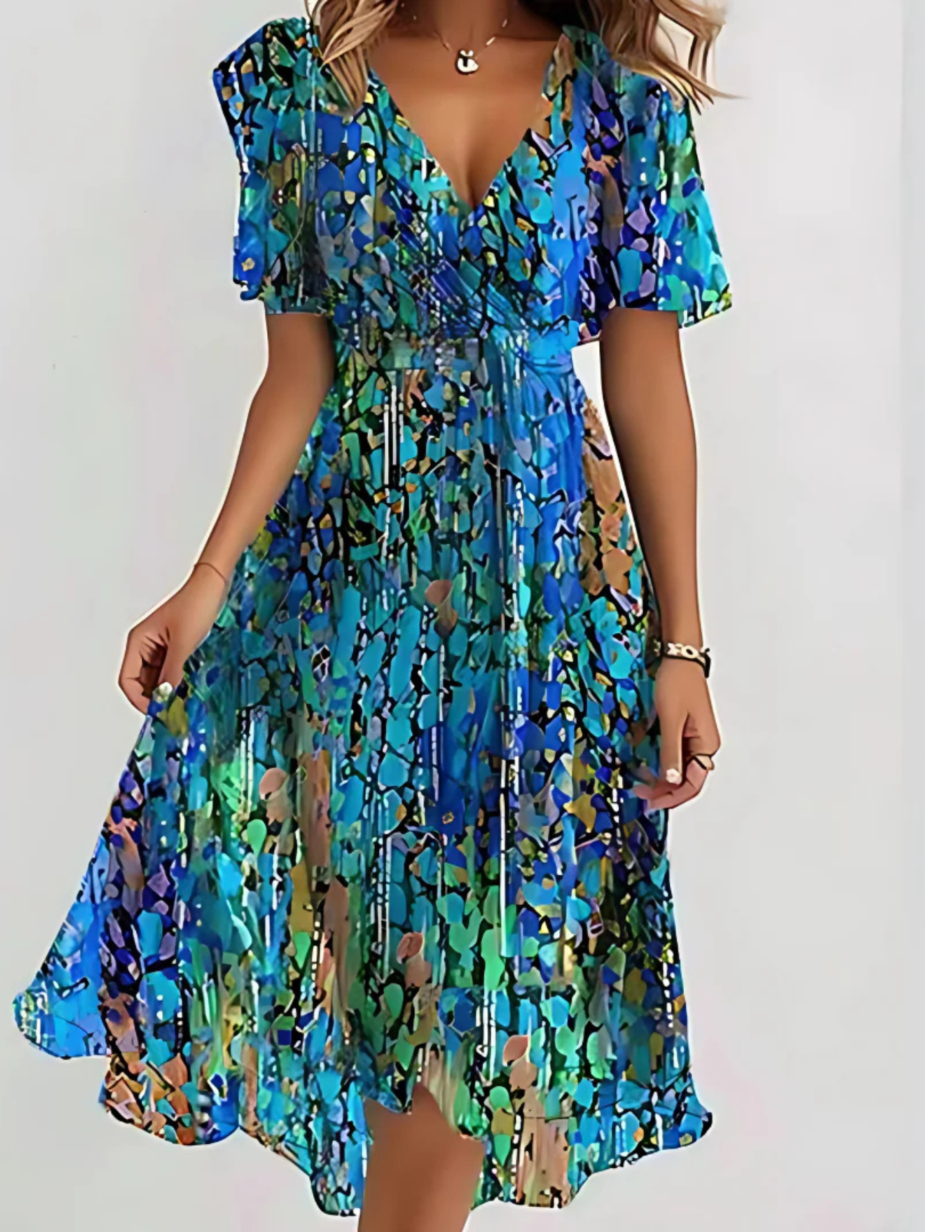 Amelia | Vibrant Boho Midi Dress