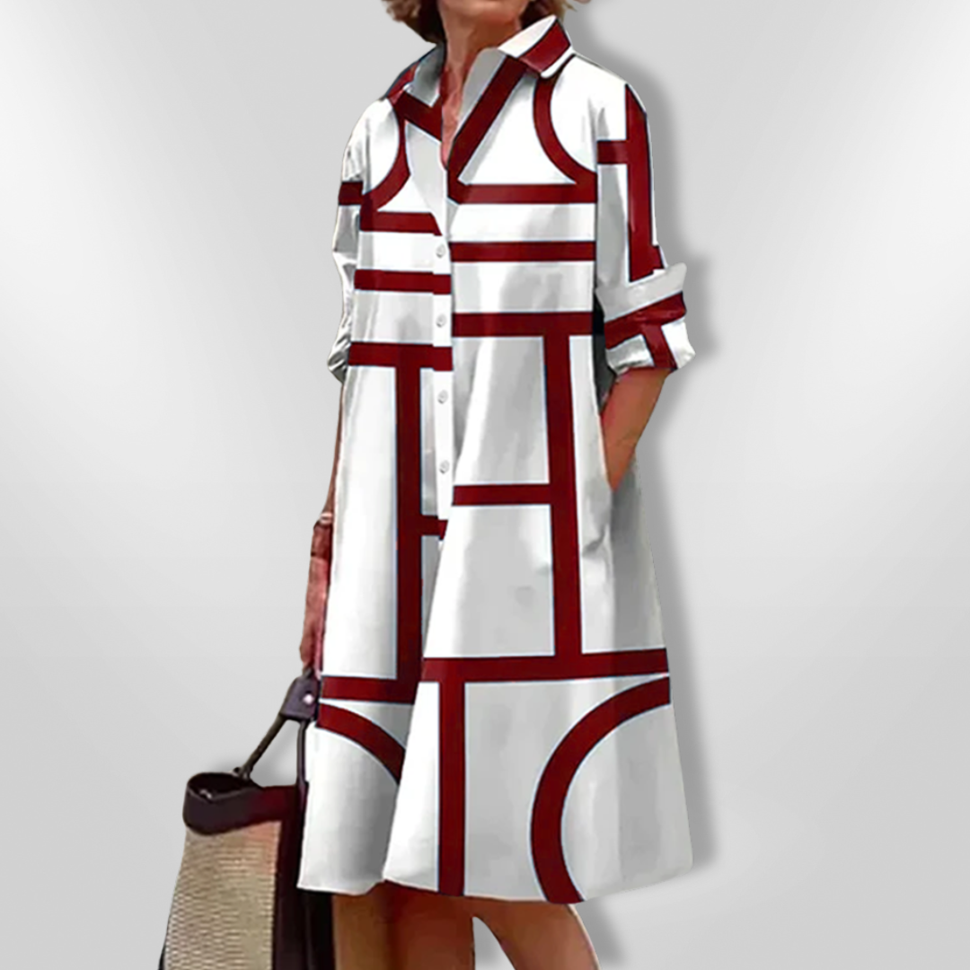 Danielle | Elegant Geometric Midi Dress