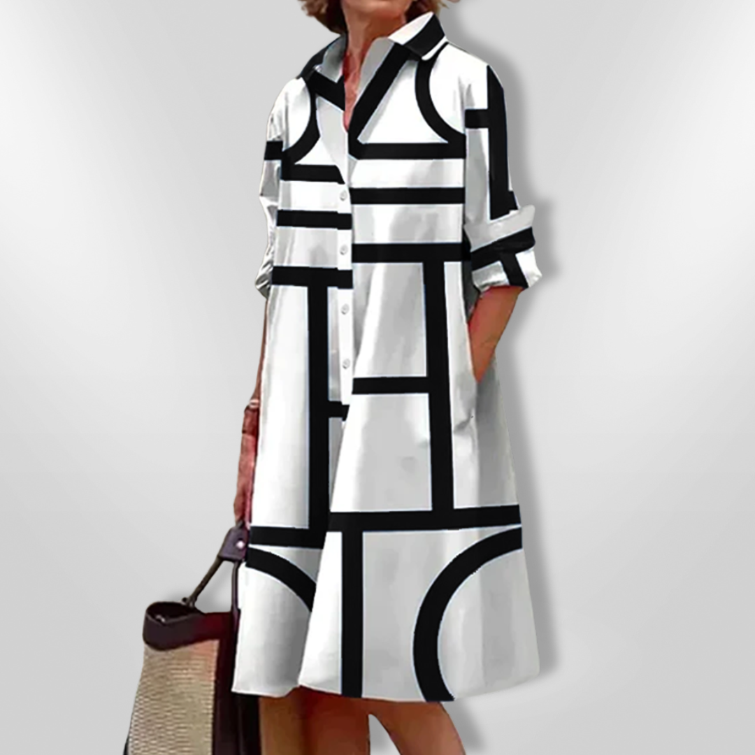 Danielle | Elegant Geometric Midi Dress