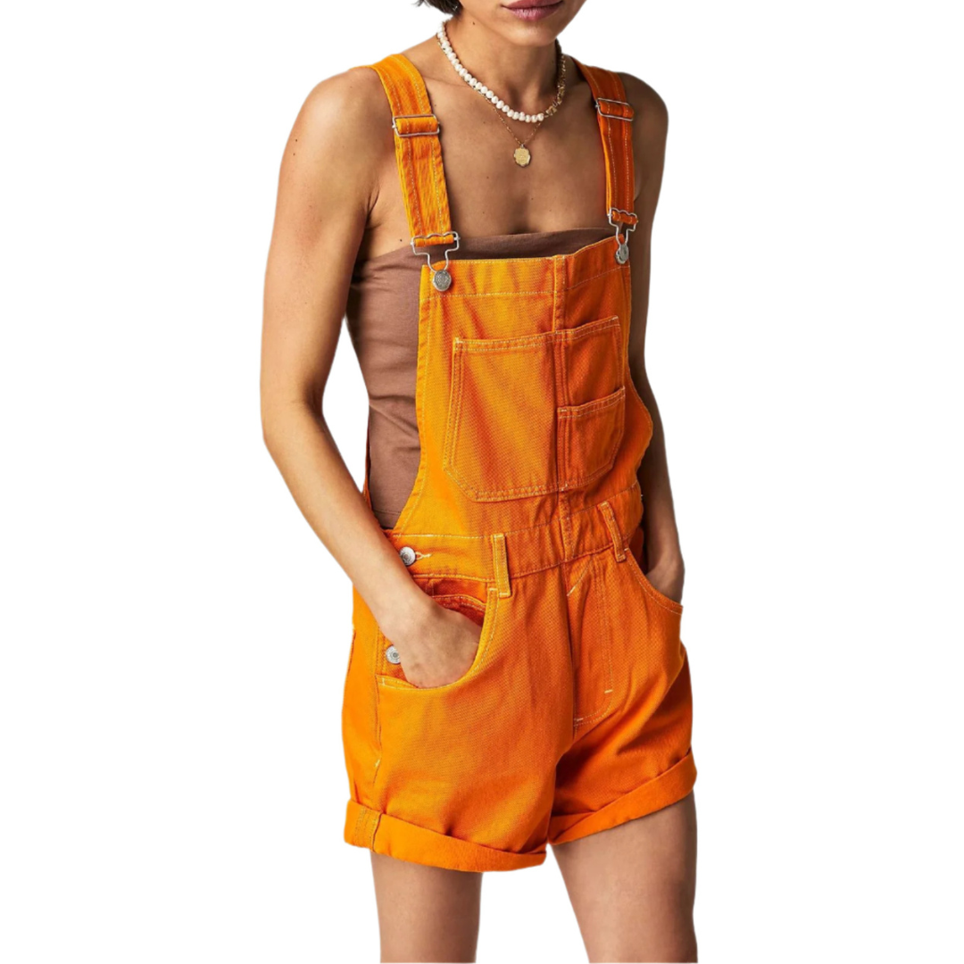 Reine | Adjustable Denim Overall Shorts