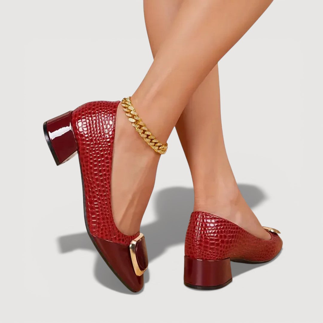 Rosalie | Croco Block Heels
