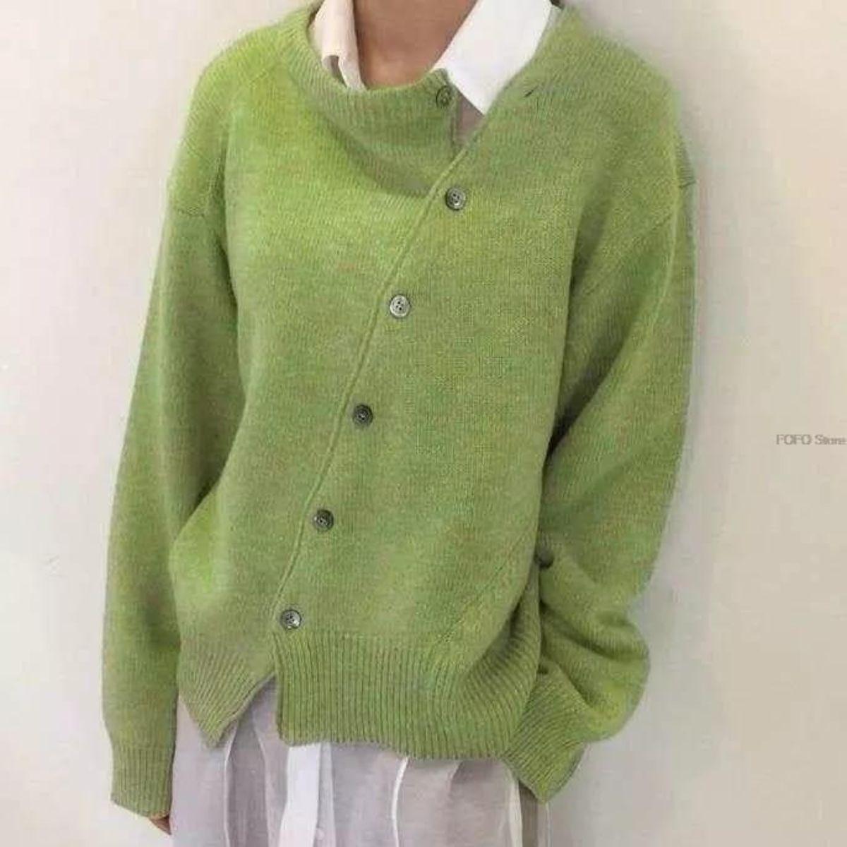 Marguerite | Asymmetric Button Cardigan