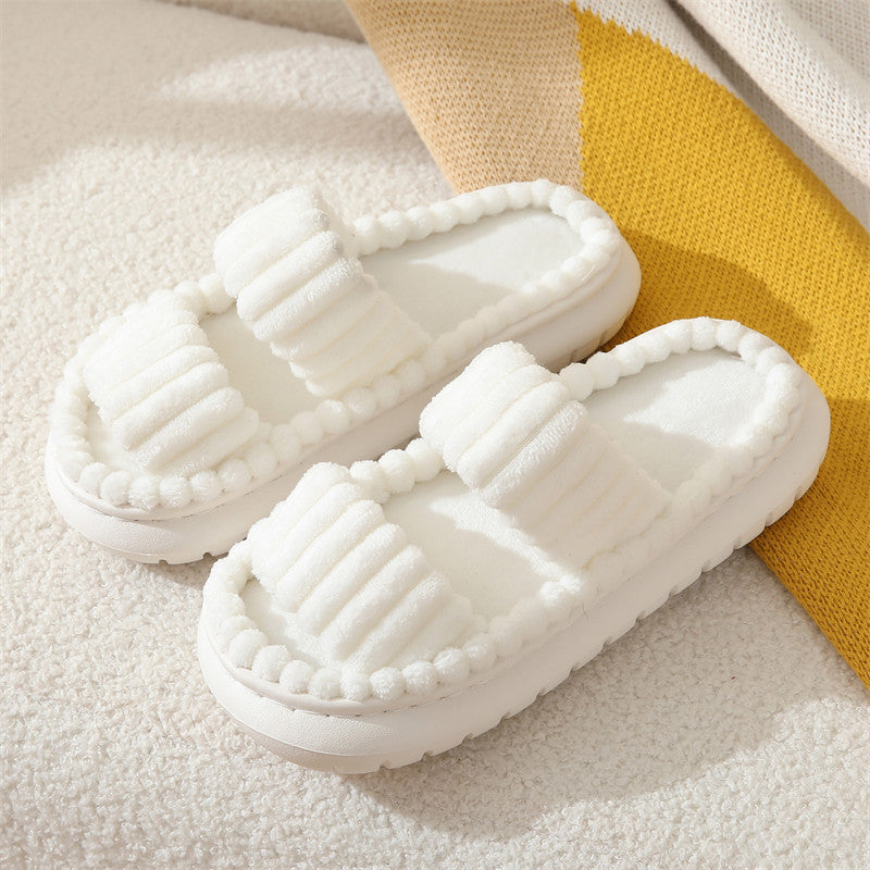 Estelle | Fluffy Open-Toe Home Slippers