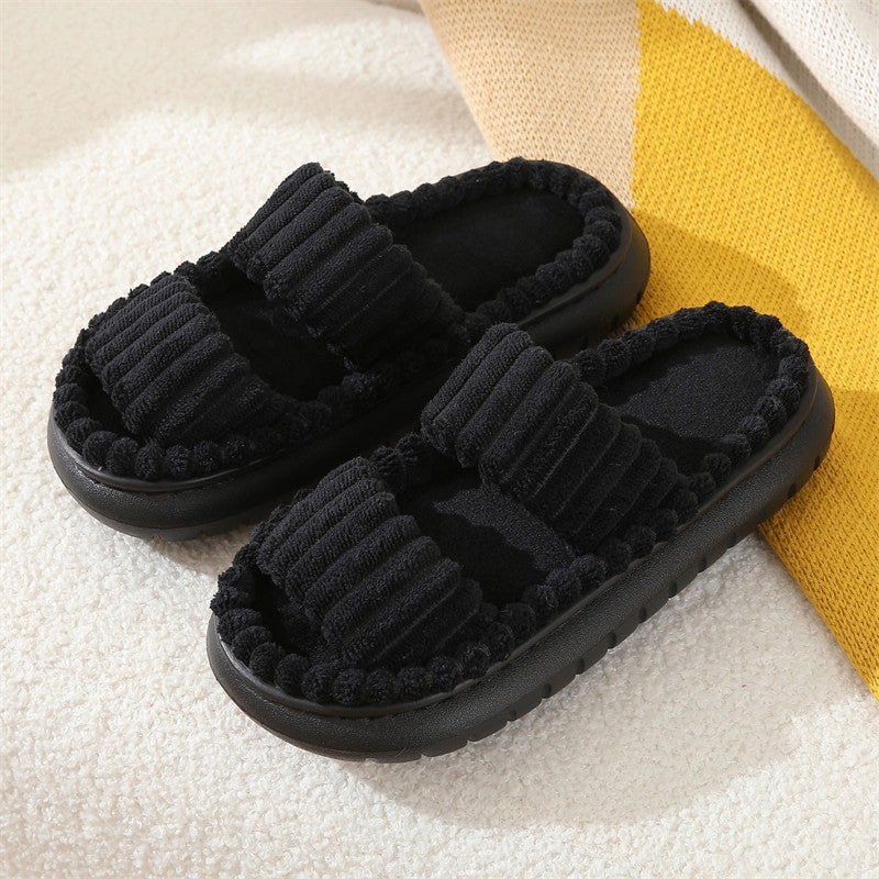 Estelle | Fluffy Open-Toe Home Slippers
