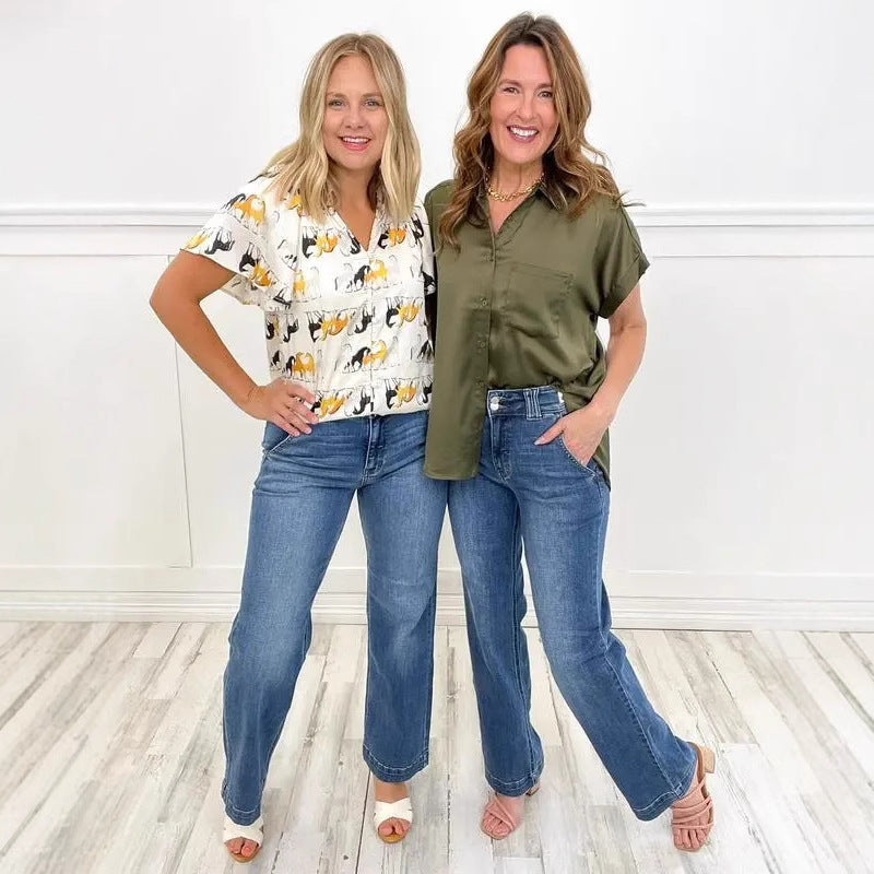 Ghislaine | Double Down Wide Leg Jeans