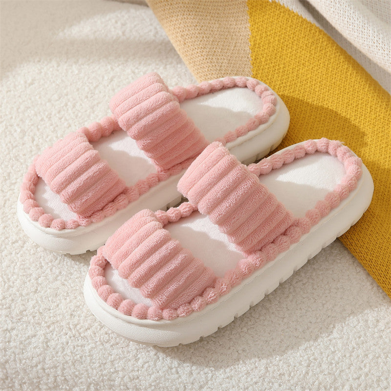 Estelle | Fluffy Open-Toe Home Slippers