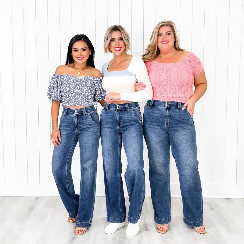 Ghislaine | Double Down Wide Leg Jeans