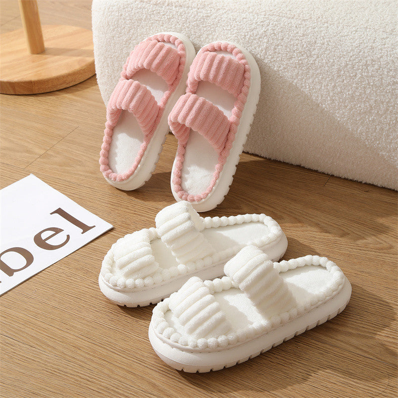 Estelle | Fluffy Open-Toe Home Slippers