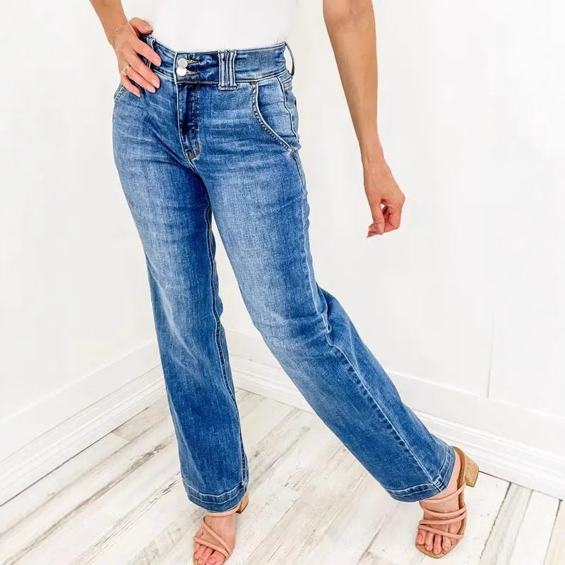 Ghislaine | Double Down Wide Leg Jeans