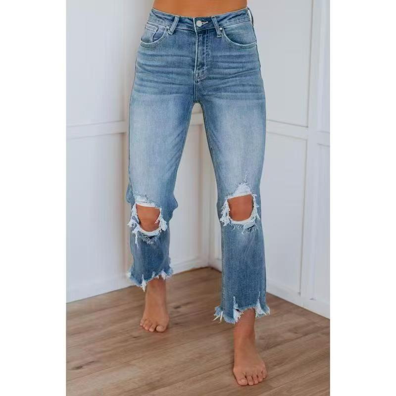 Lucienne | Washed Slim-Fit Ripped Jeans