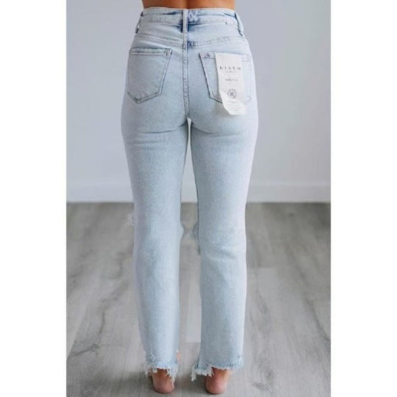 Lucienne | Washed Slim-Fit Ripped Jeans