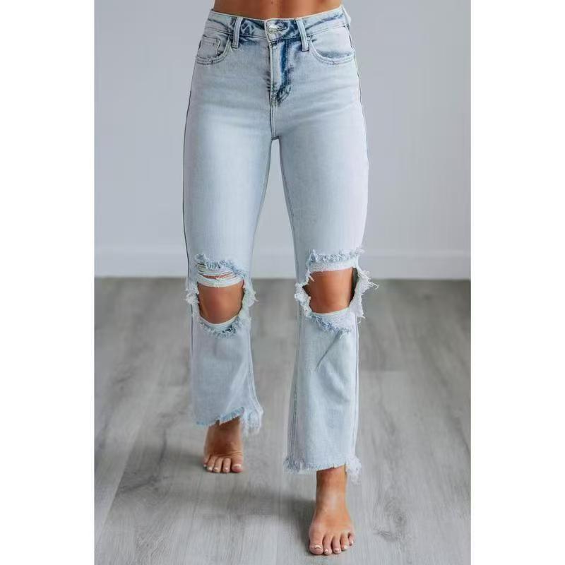 Lucienne | Washed Slim-Fit Ripped Jeans