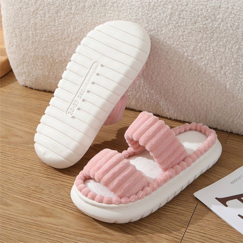 Estelle | Fluffy Open-Toe Home Slippers