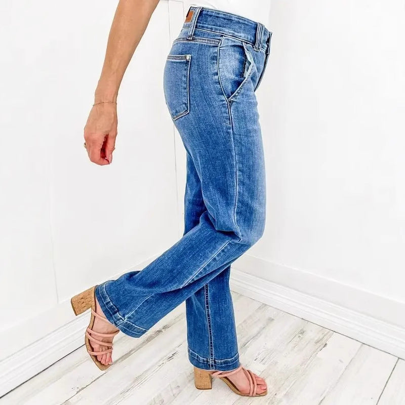 Ghislaine | Double Down Wide Leg Jeans