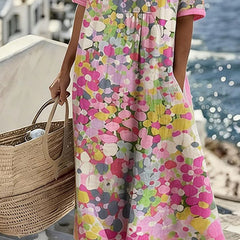 Elena floral midi dress, detail view