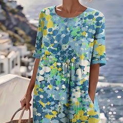 Elena floral midi dress, detail view