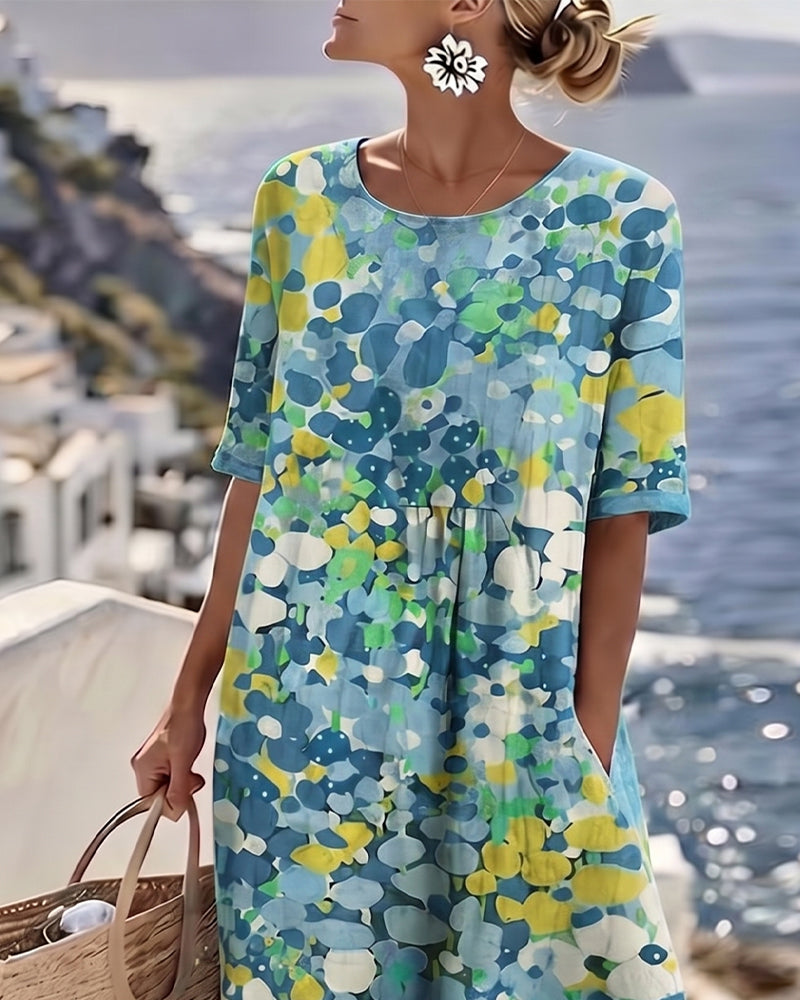 Elena floral midi dress, detail view