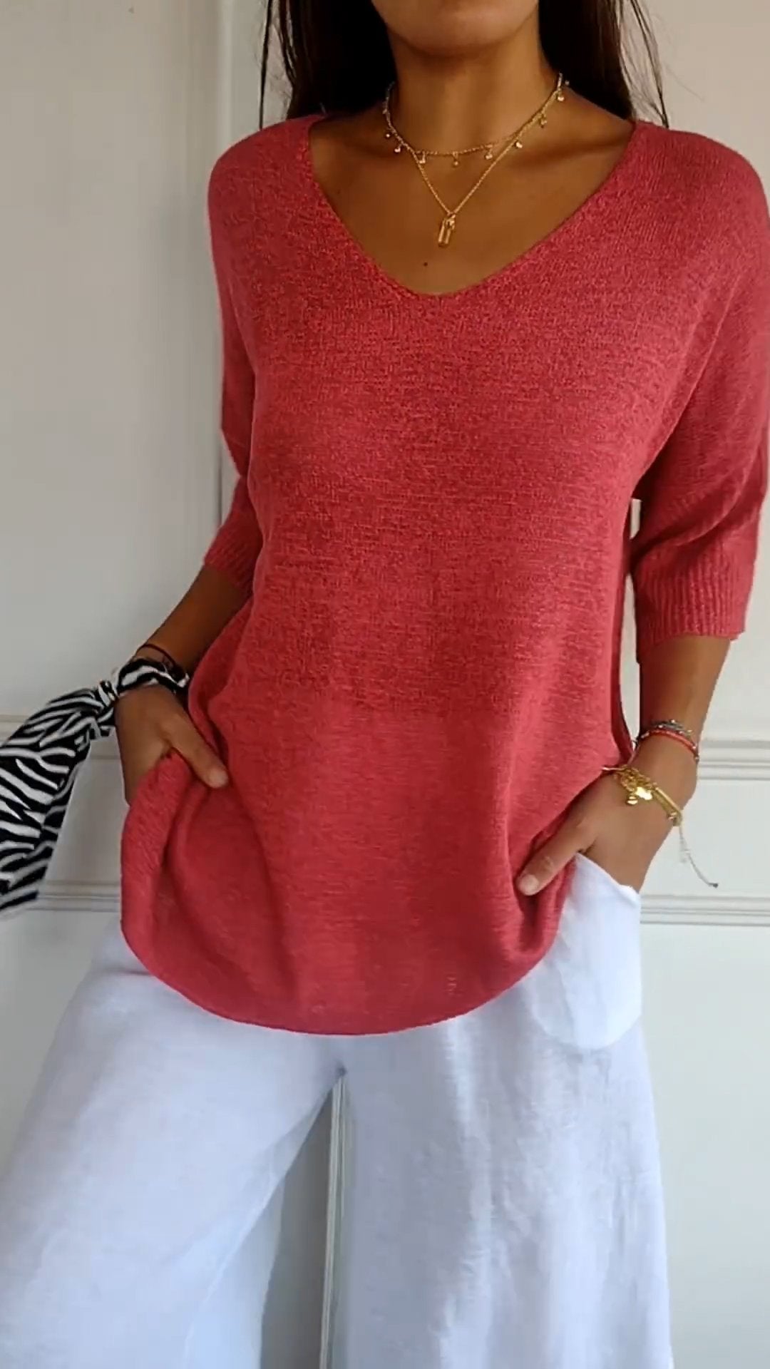 Delphine | Casual V-Neck Top